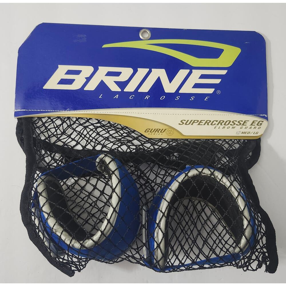 Brine Lacrosse Supercrosse EG Elbow Guards Guru Series Blue Size Medium/Large
